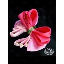 Резинка для волос ручной работы Бант "Бусинка" розовый