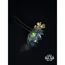 Шпилька для волос ручной работы "Очарование" голубой. в технике Витраль