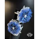 Комплект резинок для волос ручной работы Цветок синий