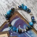 Браслет из апатита, черного опалита и хрусталя