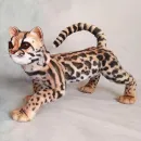 Интерьерная реалистичная игрушка ручной работы - кошка породы "Маргай"