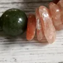 Браслет из нефрита с агатом и клубничным кварцем