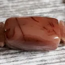 Браслет из нефрита с агатом и клубничным кварцем