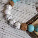 Браслет из бирюзы и кахолонга