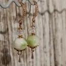 Серьги с жадеитом и хрусталем кракле