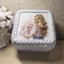 Корзинка квадратная с крышкой для хранения