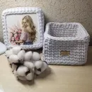 Корзинка квадратная с крышкой для хранения