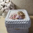 Корзинка квадратная с крышкой для хранения