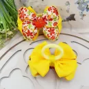 Осенние бантики ручной работы для волос на резинке