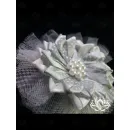 Ободок для волос ручной работы "Лотос" белый.