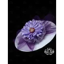 Резинка для волос ручной работы "Бант с цветком" сиреневый.