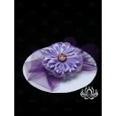 Резинка для волос ручной работы "Бант с цветком" сиреневый.