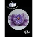 Резинка для волос ручной работы "Бант с цветком" сиреневый.