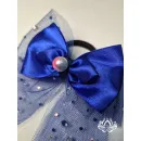 Резинка для волос ручной работы. Бант "Романтик" синий. Единственный экземпляр. Цветы Канзаши на волосы Ваши.