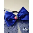 Резинка для волос ручной работы. Бант "Романтик" синий. Единственный экземпляр. Цветы Канзаши на волосы Ваши.