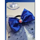 Резинка для волос ручной работы. Бант "Романтик" синий. Единственный экземпляр. Цветы Канзаши на волосы Ваши.