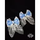 Комплект резинок для волос ручной работы Бант "Кокетка" голубой. 2 шт. Единственный экземпляр. Цветы Канзаши на волосы Ваши