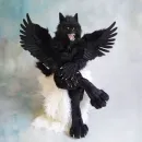 Реалистичная авторская игрушка ручной работы вервольф, волк-оборотень