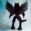 Реалистичная авторская игрушка ручной работы вервольф, волк-оборотень