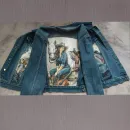 Куртка джинсовая с принтом ручной работы " Ковбойская", с белой лошадью