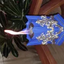 Биокамин "Барокко" интерьерный, настольный, ручная работа, синий