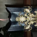 Биокамин "Барокко" интерьерный, настольный, ручная работа, черный