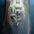 Картина Гуань-Инь на дереве ручной работы