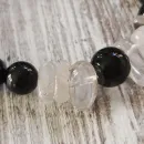 БРАСЛЕТ ИЗ ЧЕРНОГО ОНИКСА С КВАРЦЕМ Браслет из черного оникса с кварцем