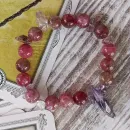 Браслет из турмалина с аметрином и аметистом.