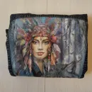 Куртка джинсовая с принтом ручной работы  "Бегущая с волками" по одноименной книге юнгианского психолога Клариссы Пинколы Эстес