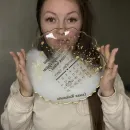 Именная тарелка из эпоксидной смолы