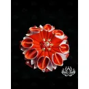 Заколка для волос ручной работы "Петуния" красный. Единственный экземпляр. Цветы Канзаши на волосы Ваши.