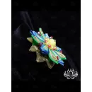 Заколка для волос ручной работы "Солнечный круг" разноцветный. Единственный экземпляр. Цветы Канзаши на волосы Ваши.