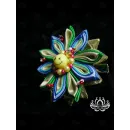 Заколка для волос ручной работы "Солнечный круг" разноцветный. Единственный экземпляр. Цветы Канзаши на волосы Ваши.