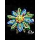 Заколка для волос ручной работы "Солнечный круг" разноцветный. Единственный экземпляр. Цветы Канзаши на волосы Ваши.