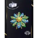 Заколка для волос ручной работы "Солнечный круг" разноцветный. Единственный экземпляр. Цветы Канзаши на волосы Ваши.