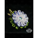 Заколка для волос ручной работы "Арабис" серебристый. Единственный экземпляр. Цветы Канзаши на волосы Ваши.