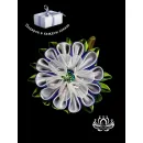 Заколка для волос ручной работы "Арабис" серебристый. Единственный экземпляр. Цветы Канзаши на волосы Ваши.