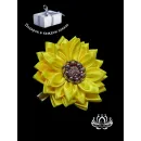 Заколка для волос ручной работы "Лотос" желтый. Единственный экземпляр. Цветы Канзаши на волосы Ваши.