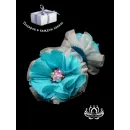 Комплект резинок для волос ручной работы "Незабудка" бирюзовый. комплект 2 шт. Единственный экземпляр. Цветы Канзаши на волосы Ваши.