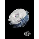 Резинка для волос ручной работы "Анемона" белый. Единственный экземпляр. Цветы Канзаши на волосы Ваши