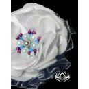 Резинка для волос ручной работы "Анемона" белый. Единственный экземпляр. Цветы Канзаши на волосы Ваши