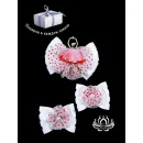 Комплект резинок для волос ручной работы Бант "Балерина" белый. комплект 3 шт. Единственный экземпляр. Цветы Канзаши на волосы Ваши.