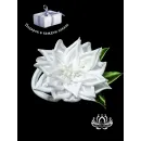 Резинка для волос ручной работы "Кея" белый. Единственный экземпляр. Цветы Канзаши на волосы Ваши.