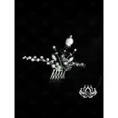 Гребень-заколка для волос ручной работы "Черёмуха" чёрный. в технике Витраль. Единственный экземпляр. Цветы Канзаши на волосы Ваши.