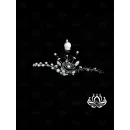 Гребень-заколка для волос ручной работы "Черёмуха" чёрный. в технике Витраль. Единственный экземпляр. Цветы Канзаши на волосы Ваши.