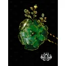 Шпилька для волос ручной работы "Весна" в технике Витраль. Единственный экземпляр. Цветы Канзаши на волосы Ваши