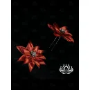 Комплект шпилек для волос ручной работы "Огонёк" 2 шт. Единственный экземпляр. Цветы Канзаши на волосы Ваши