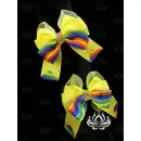 Комплект резинок для волос ручной работы Бант "Карнавал" жёлтый, комплект 2 шт. Единственный экземпляр. Цветы Канзаши на волосы Ваши