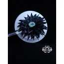 Заколка для волос ручной работы "Георгин" чёрный. Единственный экземпляр. Цветы Канзаши на волосы Ваши